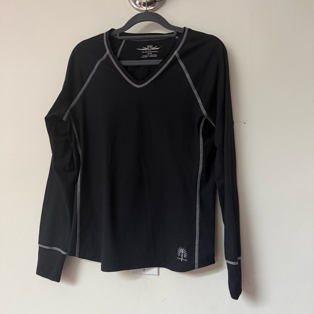 Snow Angel Black V-Neck Top